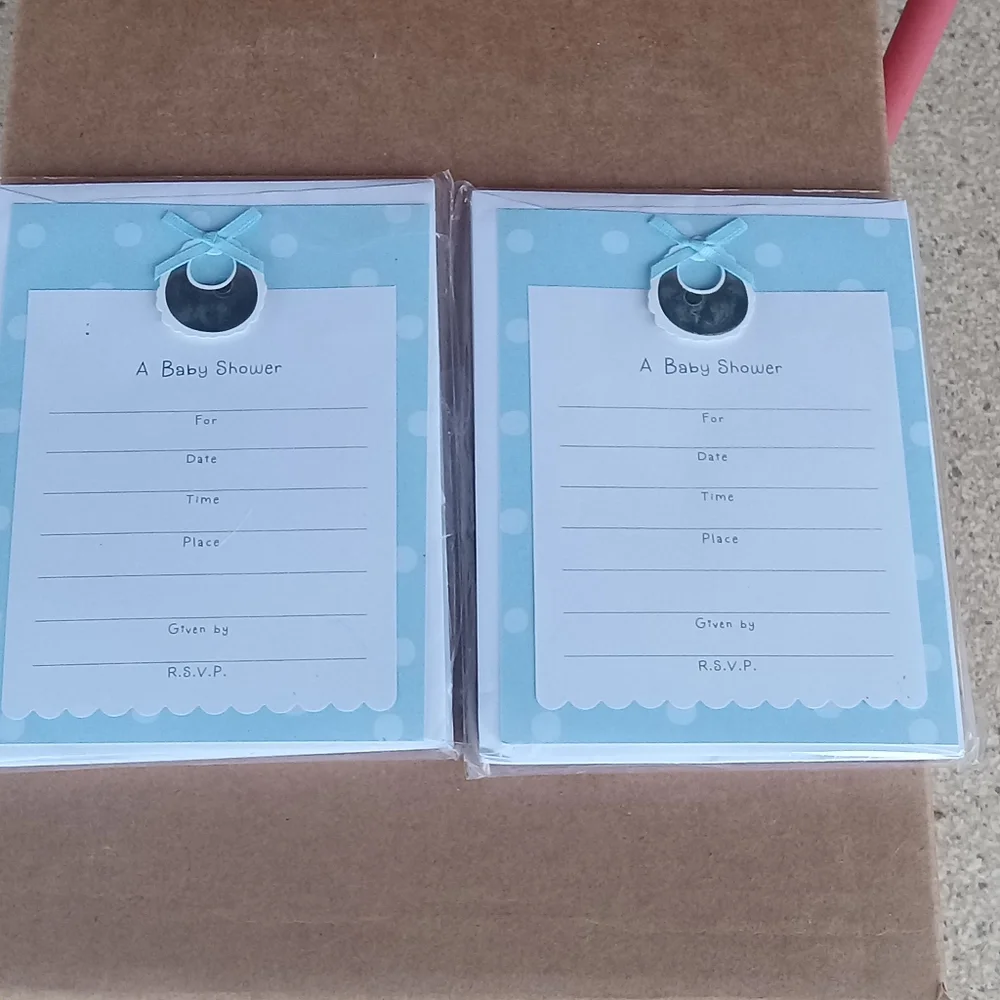 Hallmark Cares BOY Baby Shower Invitation Kit Customize 2 Packages Of 8 NOS